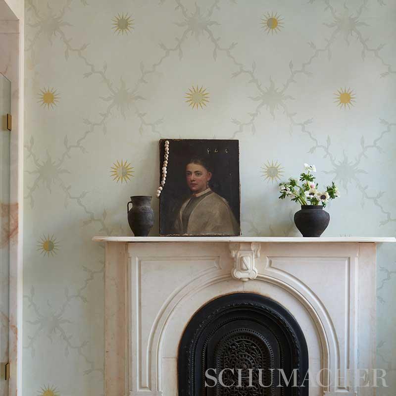 Schumacher Palladio Trellis Neutral Wallpaper