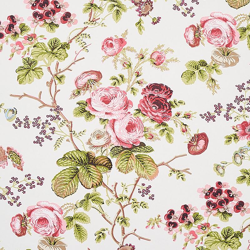 Schumacher Salisbury Garnet Wallpaper