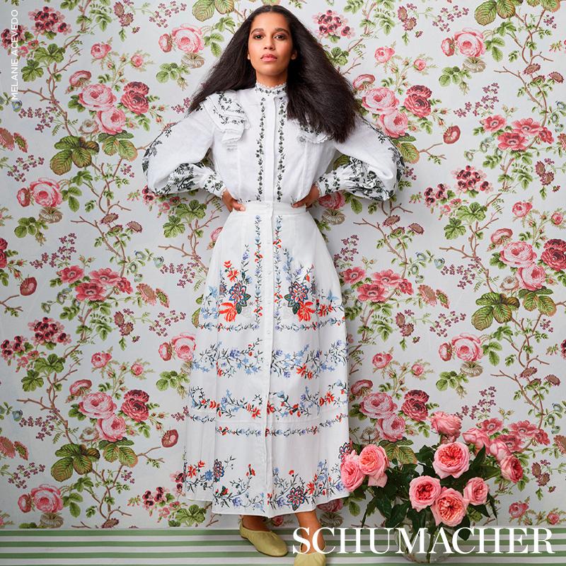 Schumacher Salisbury Garnet Wallpaper