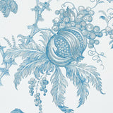 Schumacher San Cristobal Toile Peacock Wallpaper