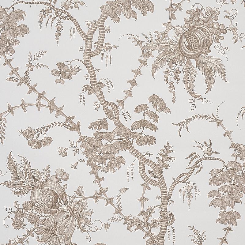 Schumacher San Cristobal Toile Cocoa Wallpaper