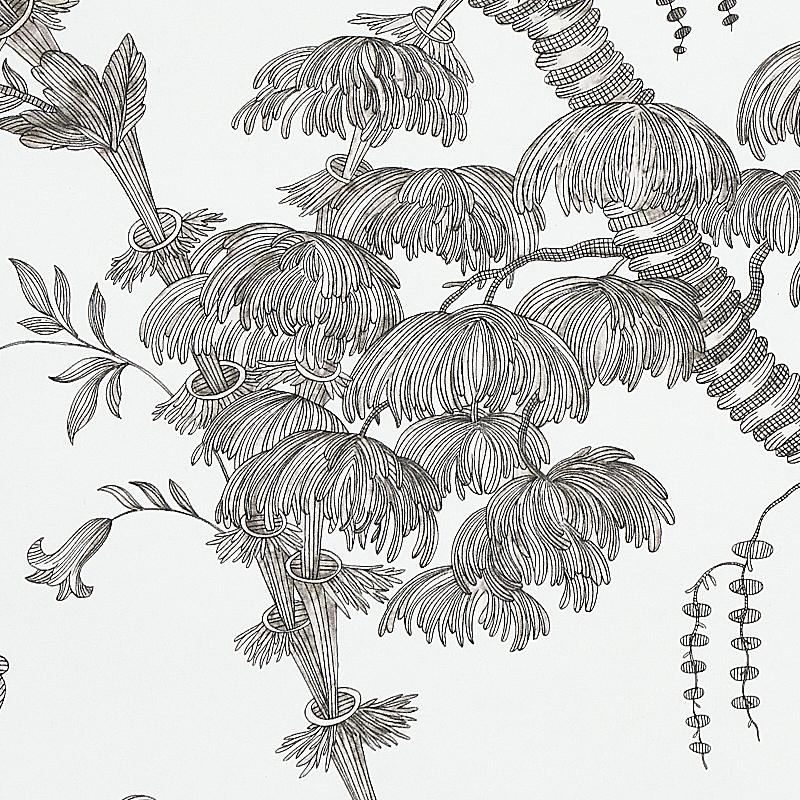 Schumacher San Cristobal Toile Black Wallpaper