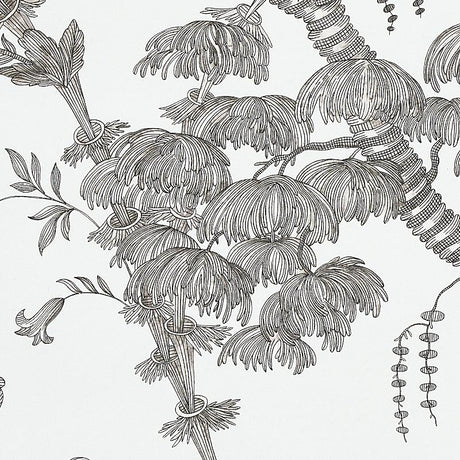 Schumacher San Cristobal Toile Black Wallpaper