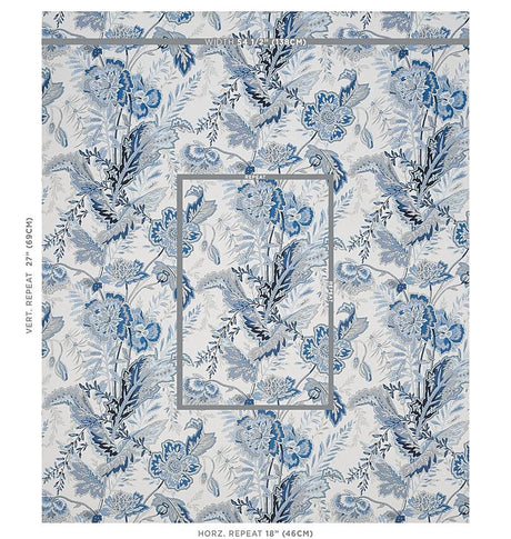 Schumacher Sandoway Vine Delft Wallpaper