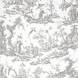 Schumacher Shengyou Toile Driftwood Wallpaper