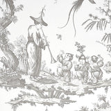 Schumacher Shengyou Toile Driftwood Wallpaper