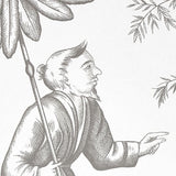 Schumacher Shengyou Toile Driftwood Wallpaper