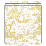Schumacher Shengyou Toile Yellow Wallpaper