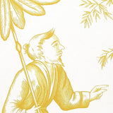 Schumacher Shengyou Toile Yellow Wallpaper