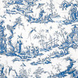Schumacher Shengyou Toile Blue Wallpaper