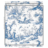 Schumacher Shengyou Toile Blue Wallpaper
