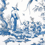 Schumacher Shengyou Toile Blue Wallpaper