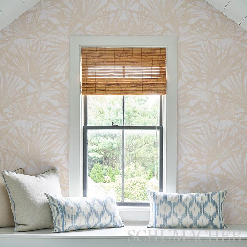 Schumacher Sunlit Palm Sand Wallpaper