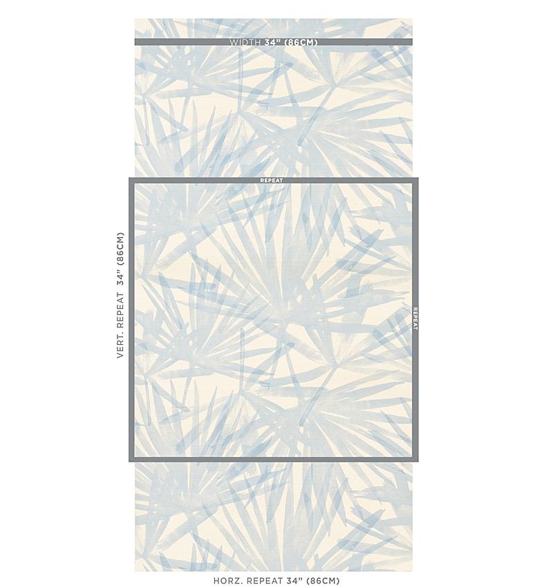 Schumacher Sunlit Palm Sisal Chambray Wallpaper