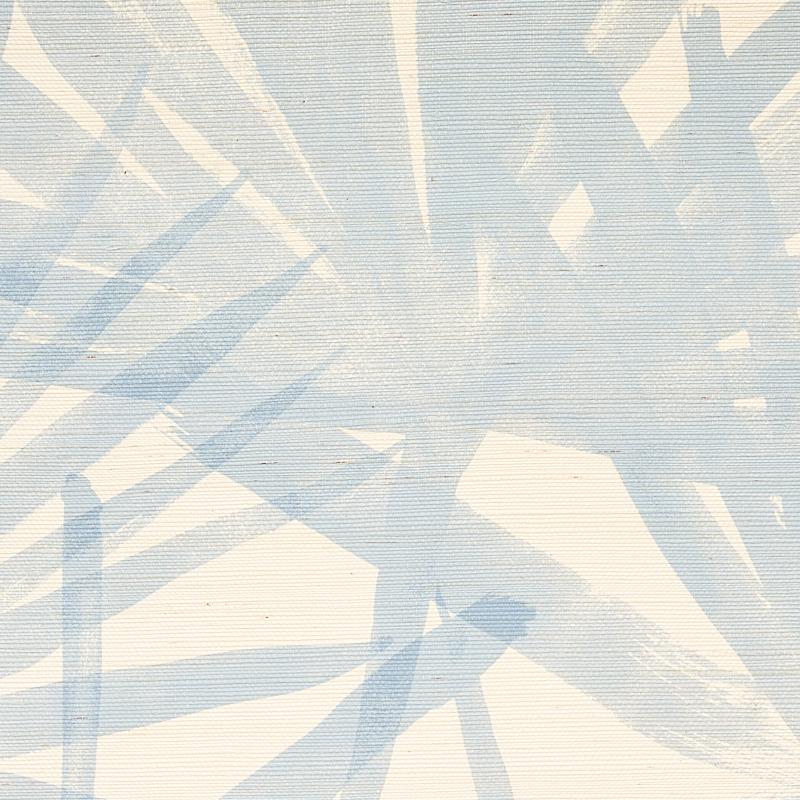 Schumacher Sunlit Palm Sisal Chambray Wallpaper
