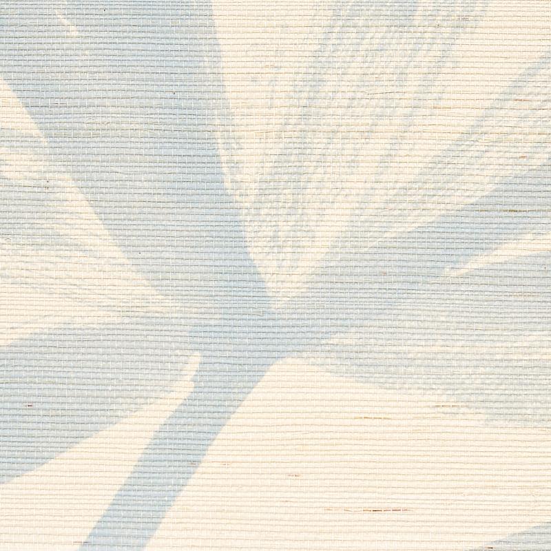 Schumacher Sunlit Palm Sisal Chambray Wallpaper