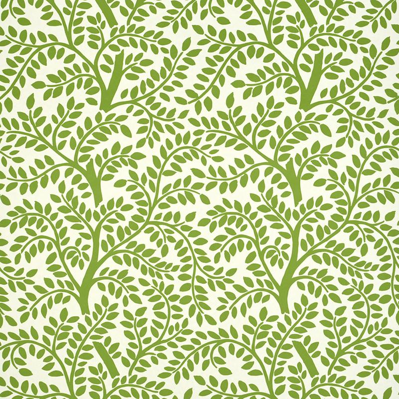 Schumacher Temple Garden Ii Green Wallpaper