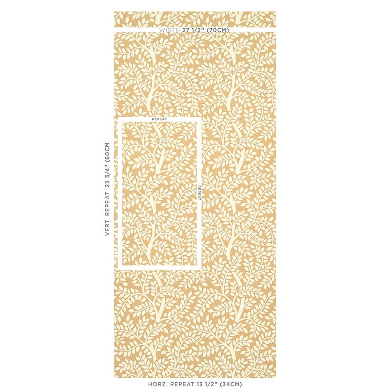 Schumacher Temple Garden Ii Sand Wallpaper