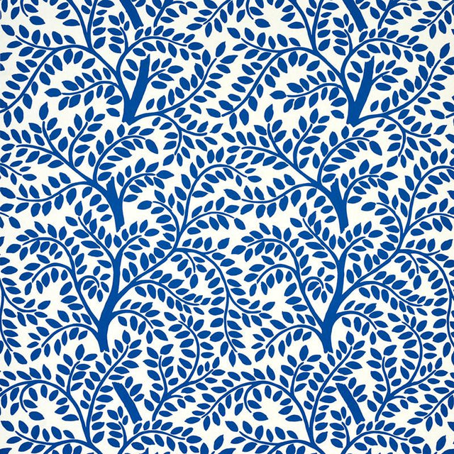 Schumacher Temple Garden Ii Blue Wallpaper