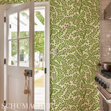 Schumacher Temple Garden Ii Blue Wallpaper