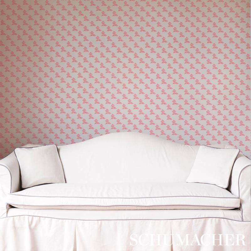 Schumacher Torbay Pink Wallpaper