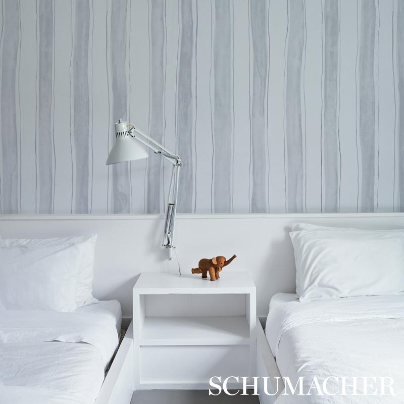 Schumacher Tracing Stripes Grey Wallpaper