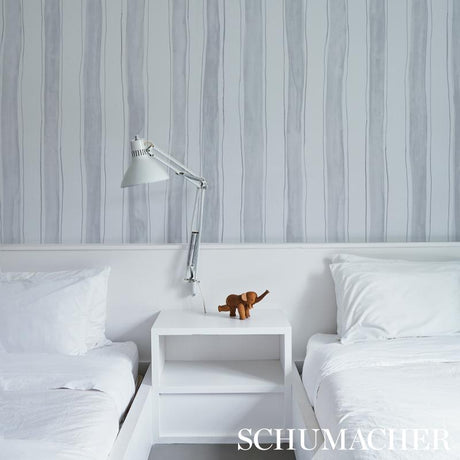 Schumacher Tracing Stripes Grey Wallpaper