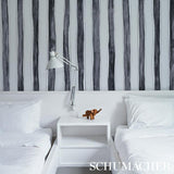Schumacher Tracing Stripes Black Wallpaper