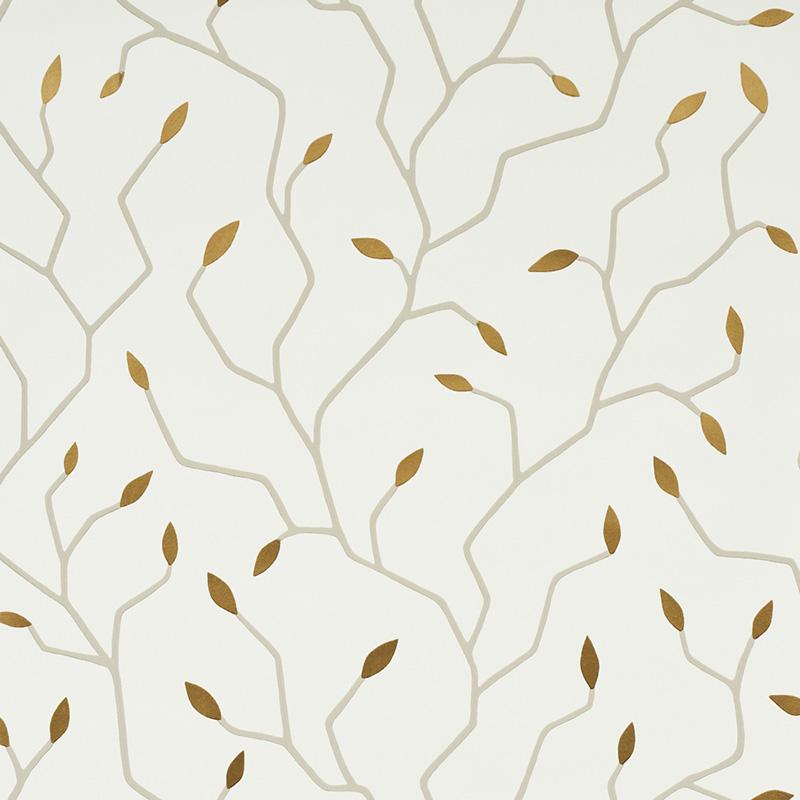 Schumacher Cymbeline Ivory & Gold Wallpaper