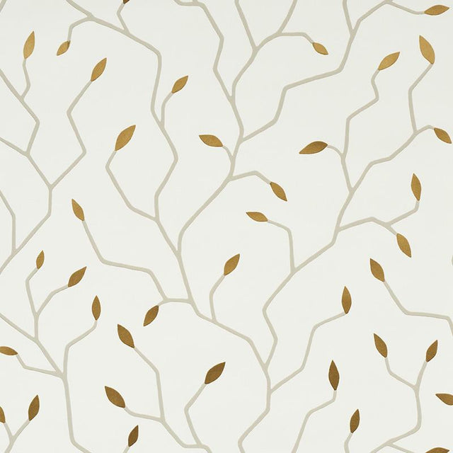 Schumacher Cymbeline Ivory & Gold Wallpaper
