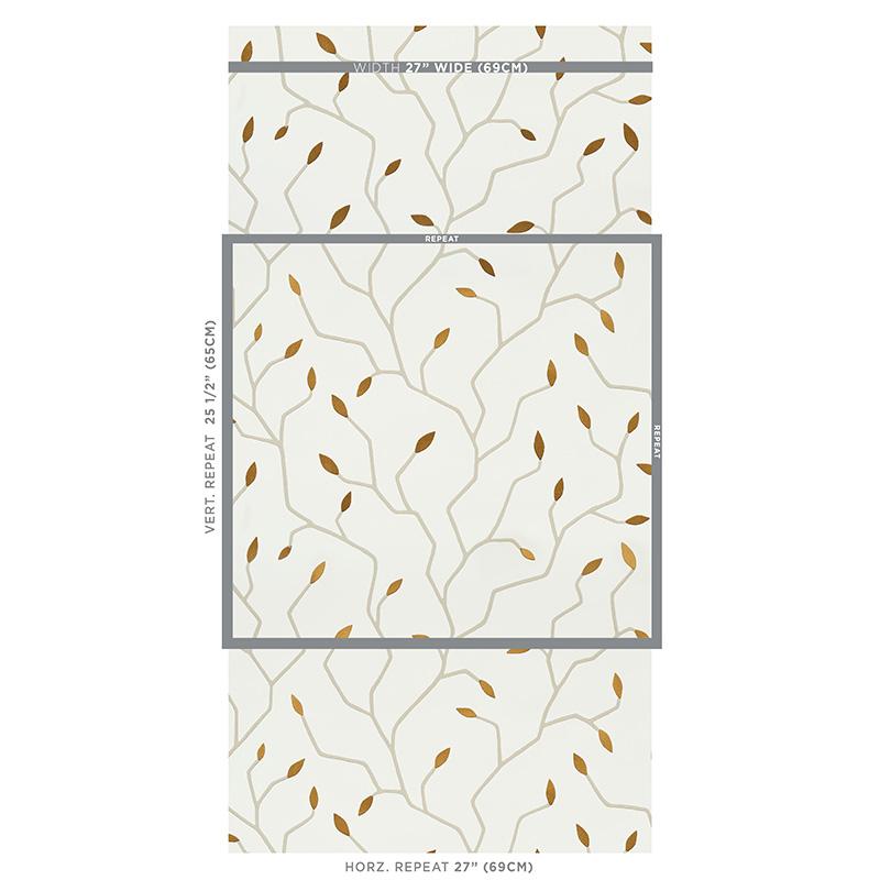 Schumacher Cymbeline Ivory & Gold Wallpaper