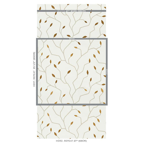 Schumacher Cymbeline Ivory & Gold Wallpaper