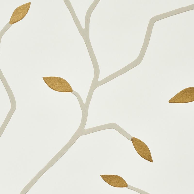 Schumacher Cymbeline Ivory & Gold Wallpaper