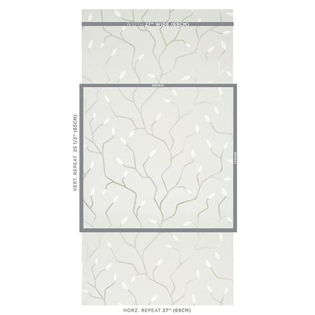 Schumacher Cymbeline Silver Wallpaper