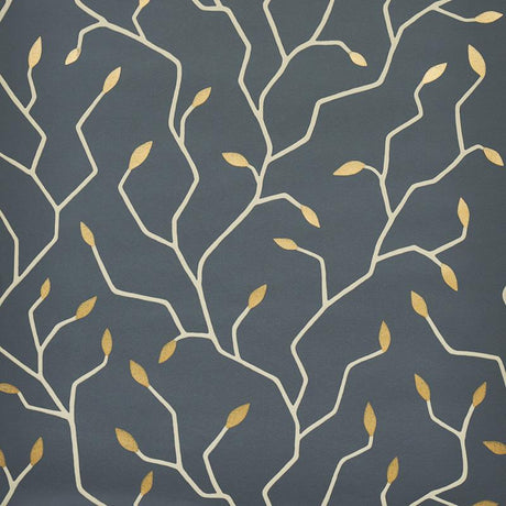 Schumacher Cymbeline Charcoal & Gold Wallpaper