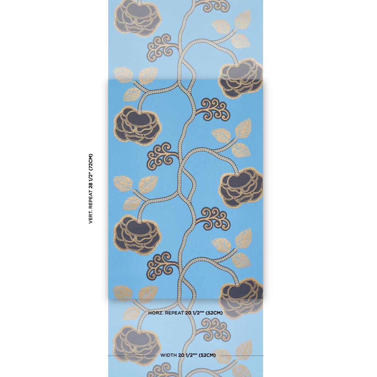 Schumacher Queen Fruit Lapis Wallpaper