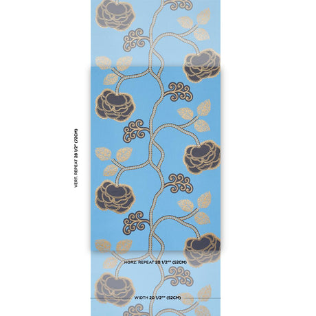 Schumacher Queen Fruit Lapis Wallpaper