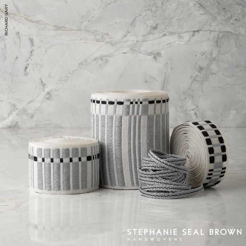 Schumacher Carmo Tape Narrow Silver & Black Trim