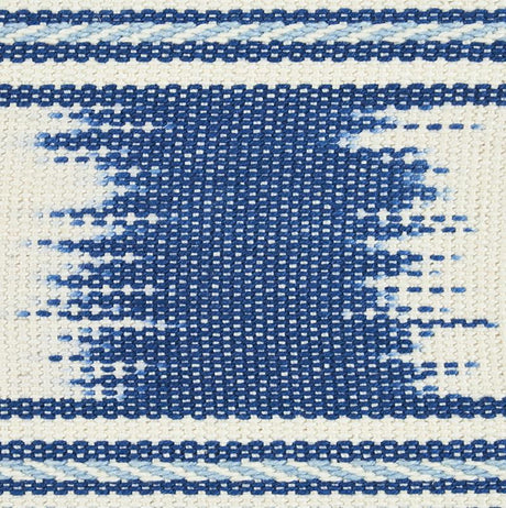 Schumacher Banyan Ikat Tape Blue Trim