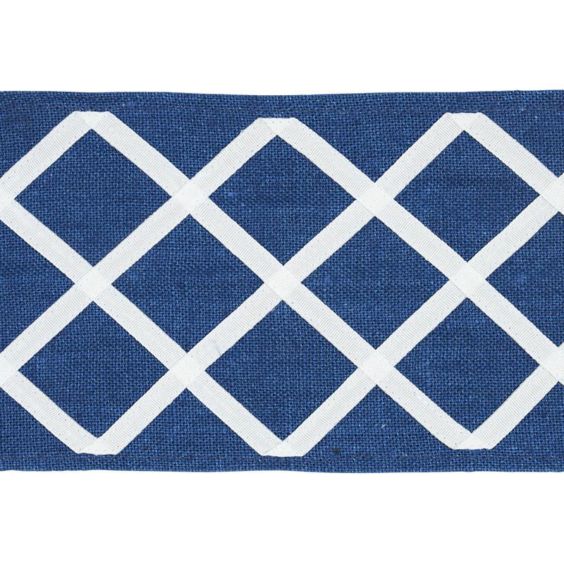 Schumacher Blue Zella Appliqud Tape