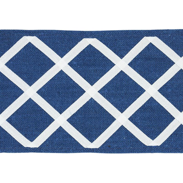 Schumacher Blue Zella Appliqud Tape