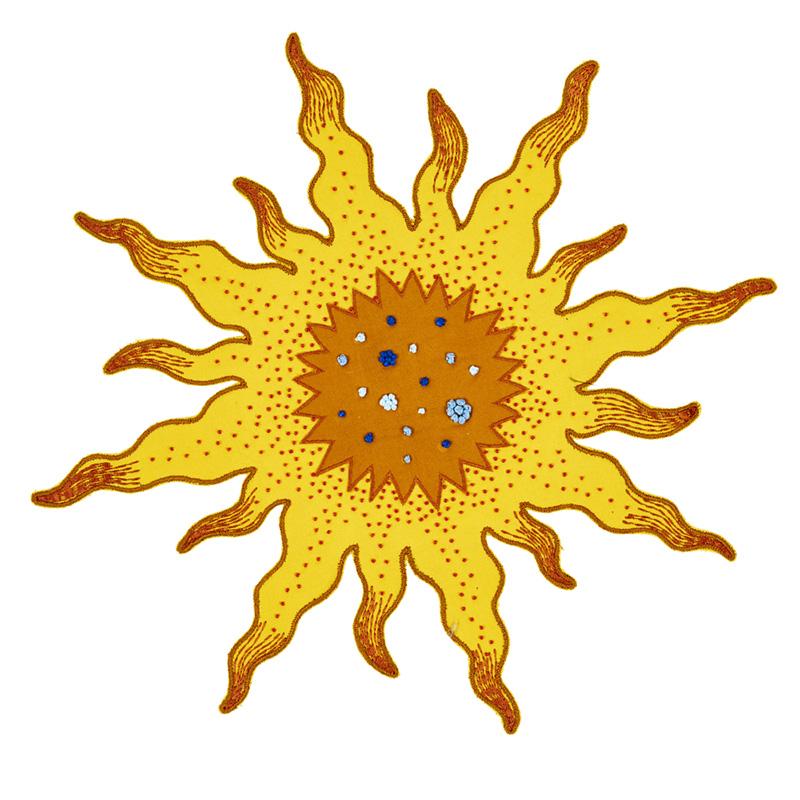 Schumacher Helios Appliqu Yellow Trim