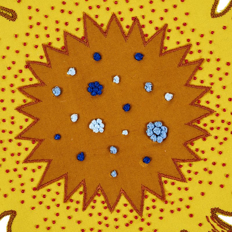 Schumacher Helios Appliqu Yellow Trim