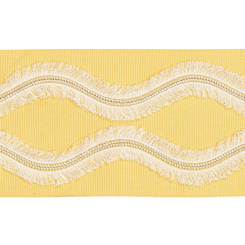 Schumacher Ogee Embroidered Tape Yellow Trim