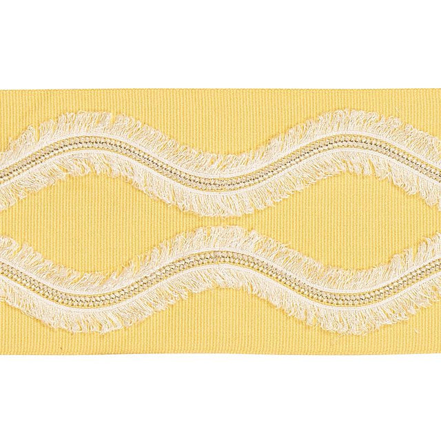 Schumacher Ogee Embroidered Tape Yellow Trim