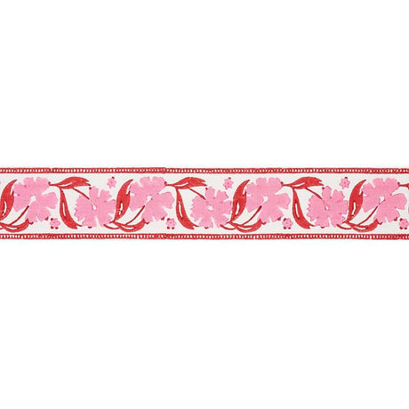 Schumacher Pink & Red Adra Hand Blocked Tape