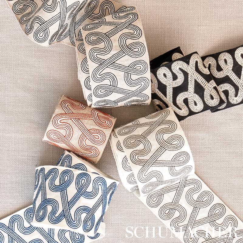 Schumacher Clay Freeform Embroidered Tape