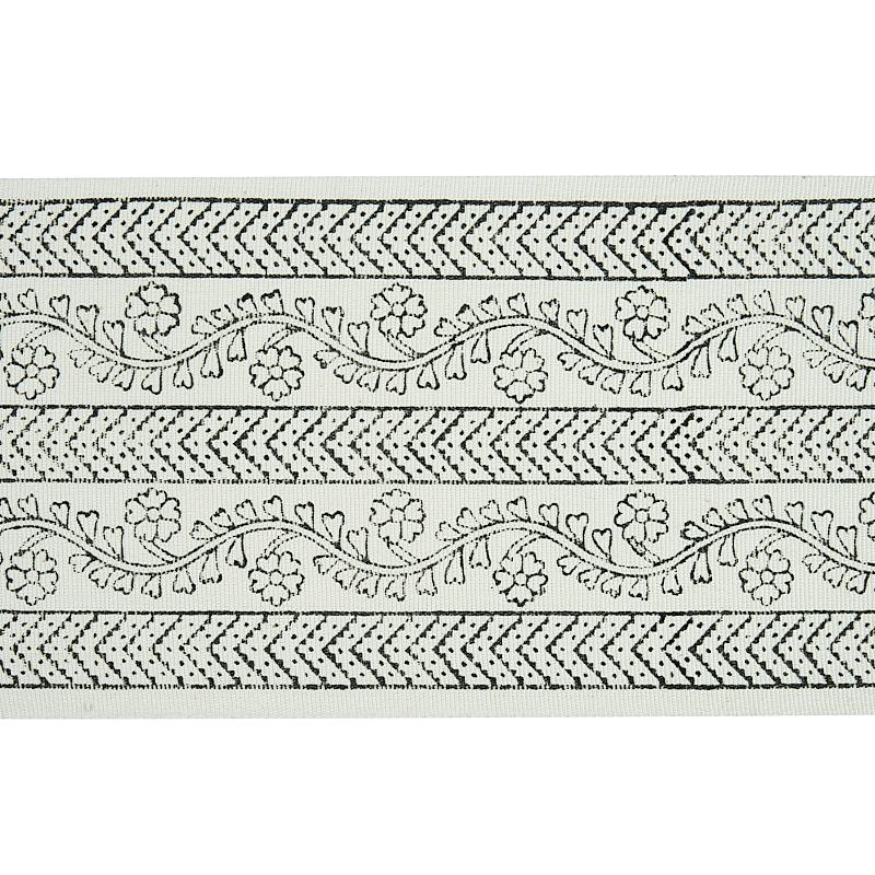 Schumacher Charcoal Arbela Hand Blocked Tape