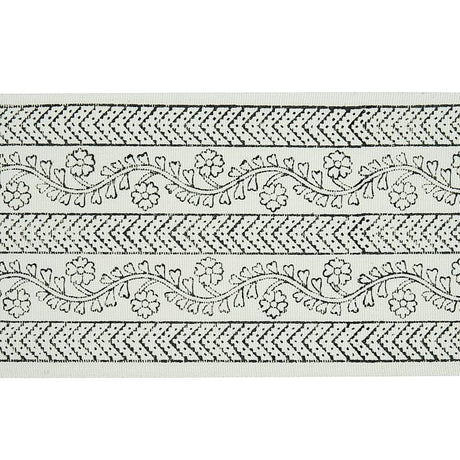 Schumacher Charcoal Arbela Hand Blocked Tape