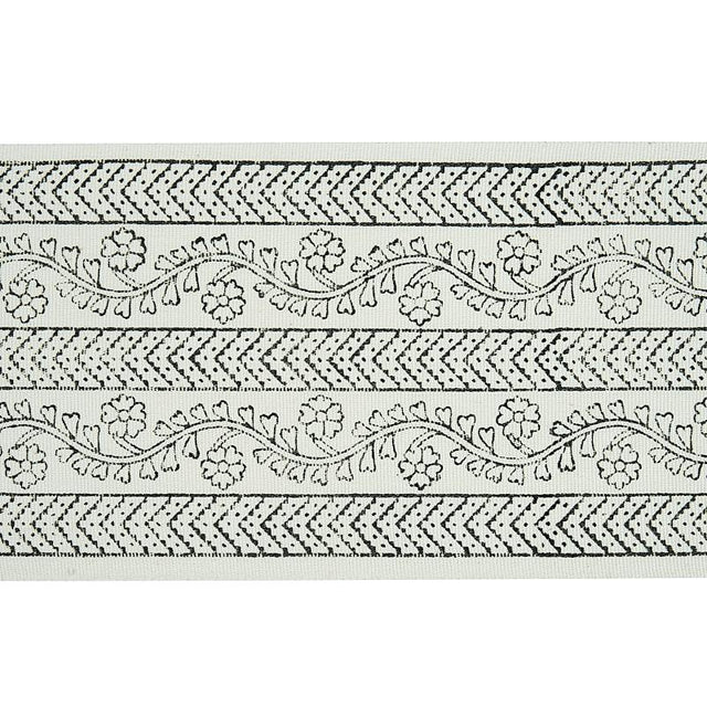 Schumacher Charcoal Arbela Hand Blocked Tape